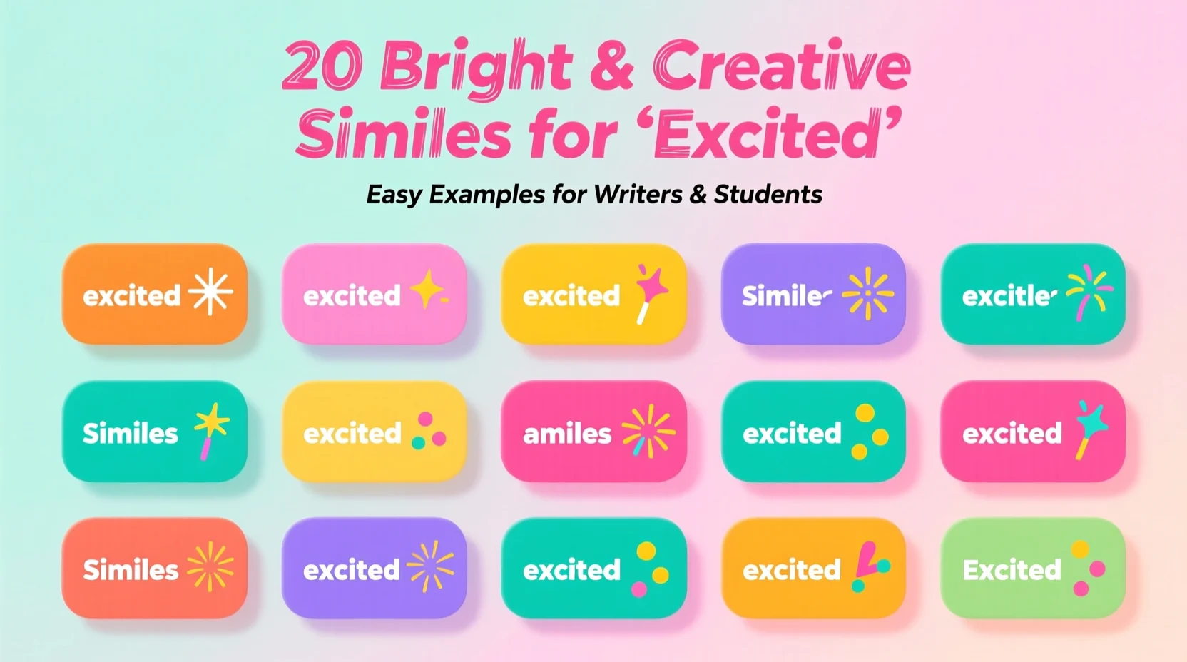 "similes for excited"