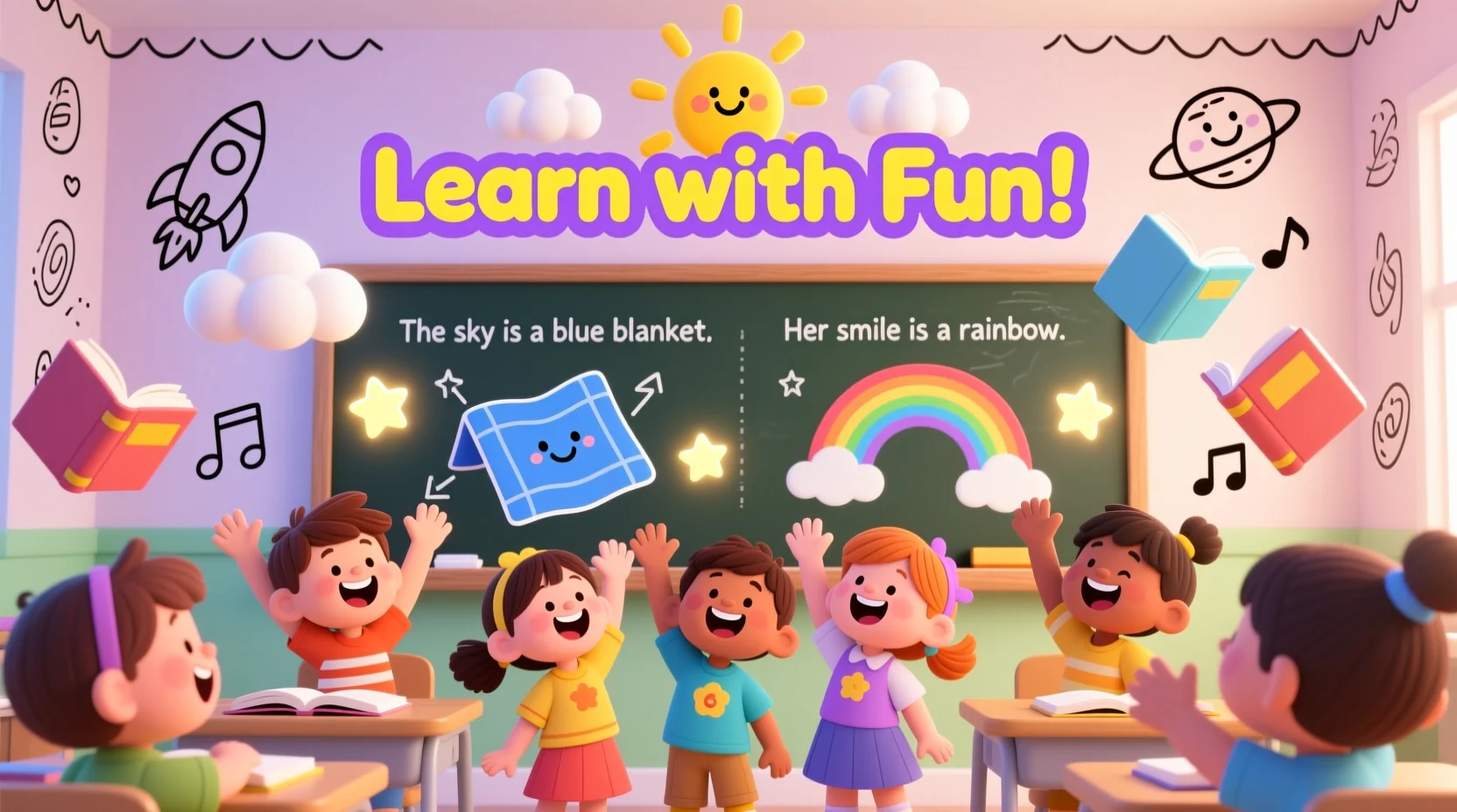 "examples of similes and metaphors for kids"